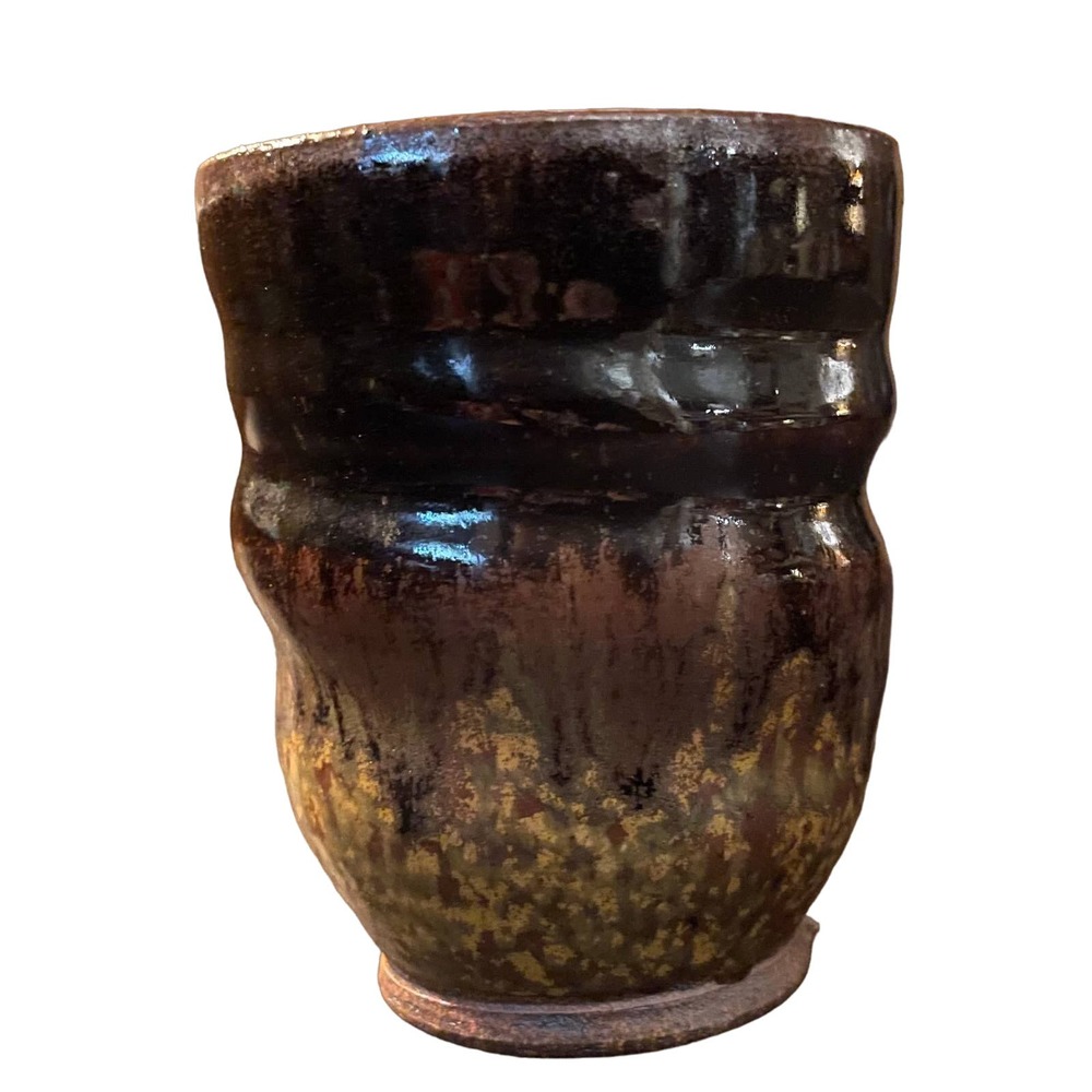 RARE FIND SMALL MEXICAN TERRA COTTA GOBLET SIGNED BY THE ARTIST ON BOTTOM